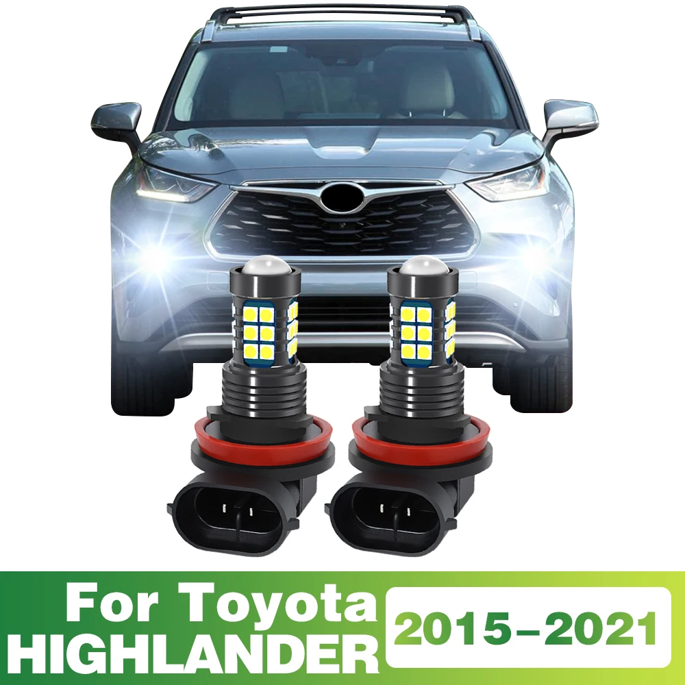 

2Pcs LED Lamp Car Front Bulb Fog Light For Toyota HIGHLANDER 2015 2016 2017 2018 2019 2020 2021 Accessories