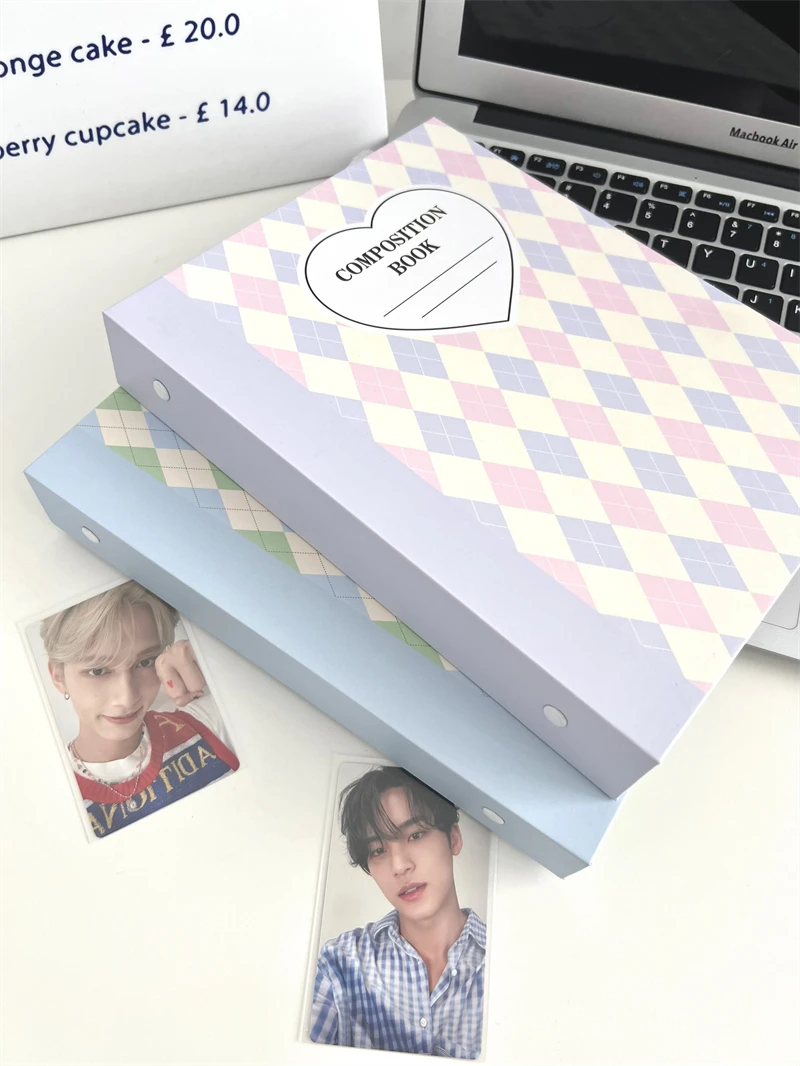 SKYSONIC A5 Creme Diamant Muster Fotoalbum Sammeln Buch Kpop Binder Cover Postkarten Ring Organizer DIY Nachfüllungen Lieferanten – Detail 32