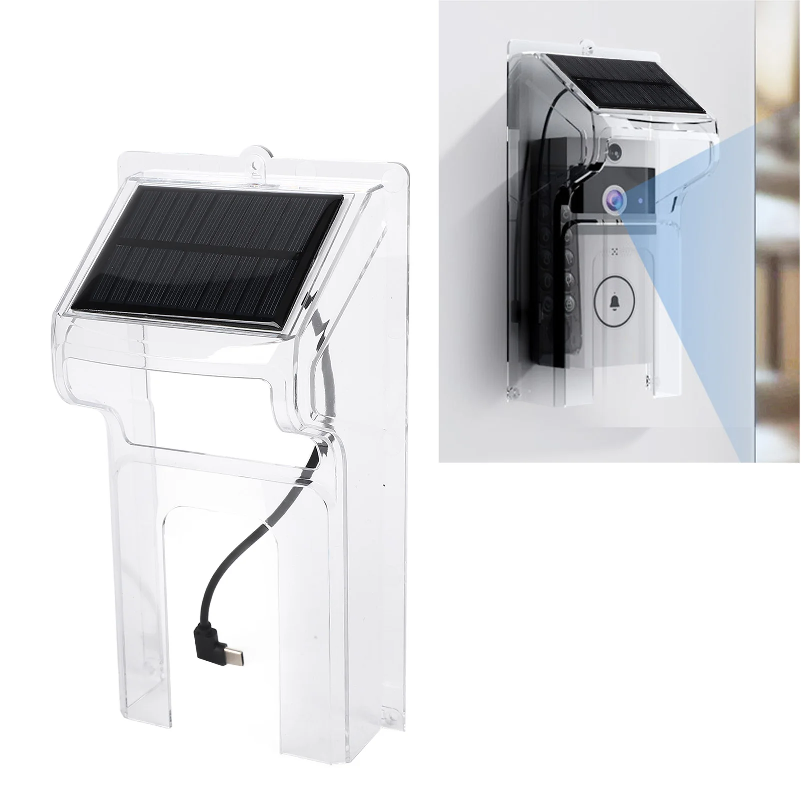 

Защитный чехол для дверного звонка, защита от дождя, прозрачный, из поликарбоната, для беспроводного видеодомофона на солнечной батарее