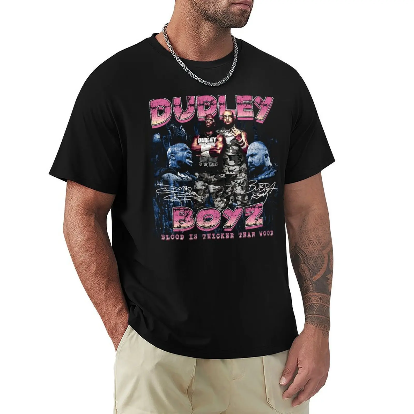 Camiseta Dudley Boyz Retro Wrestling, camiseta básica de algodón de talla grande