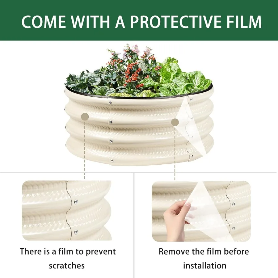 2 قطعة 2x2X1 قدم جولة المجلفن أثار طقم سرير الحديقة رمادي في الهواء الطلق زارع حديقة السرير صندوق معدني أثار للخضروات الفواكه Fl