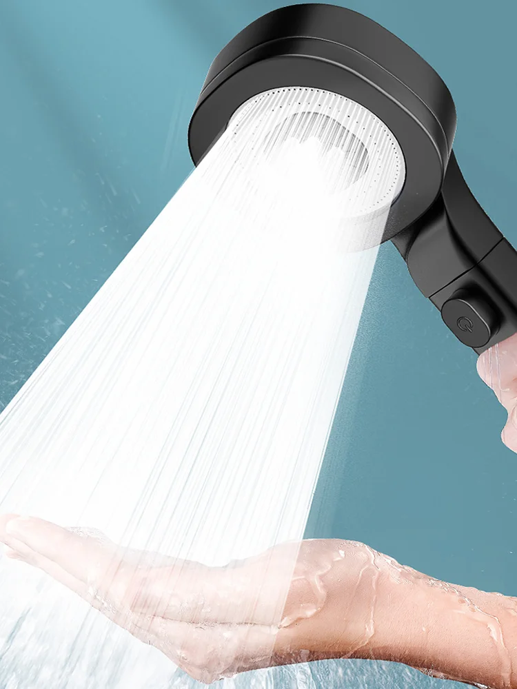 

3 Speed Skin Beautifying Booster Shower Head With Filter One Button Water Stop Portable Rainfall Faucet Bathroom Accessories