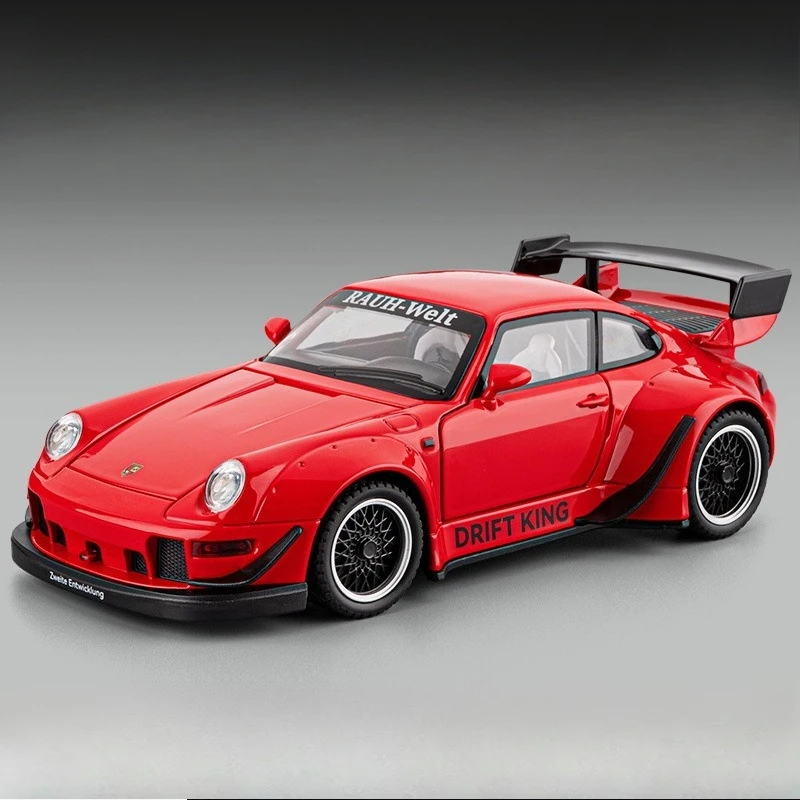 Simulatie 1:22 RWB 993 Legering Sportwagen Model Pull-Back Collectie Speelgoedvoertuig Jongen Verjaardagscadeau Miniatuur Voiture Geluid Licht