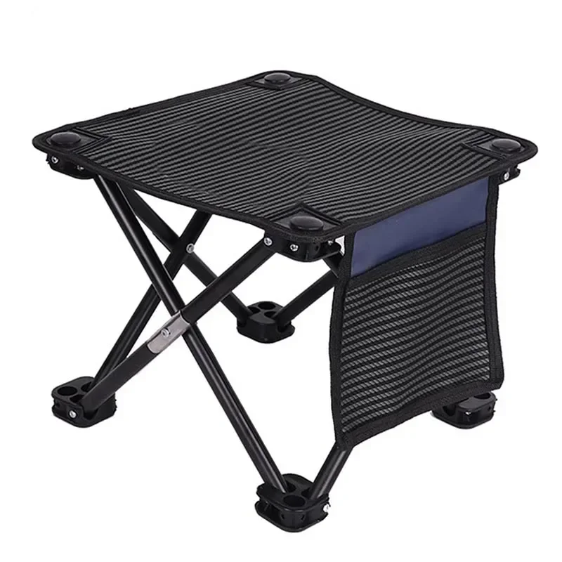 

1pcs Folding Stool with Side Pocket Fold Up Chairs Portable Collapsible with Storage Bag Outdoor Camping Walking Hiking Fishing