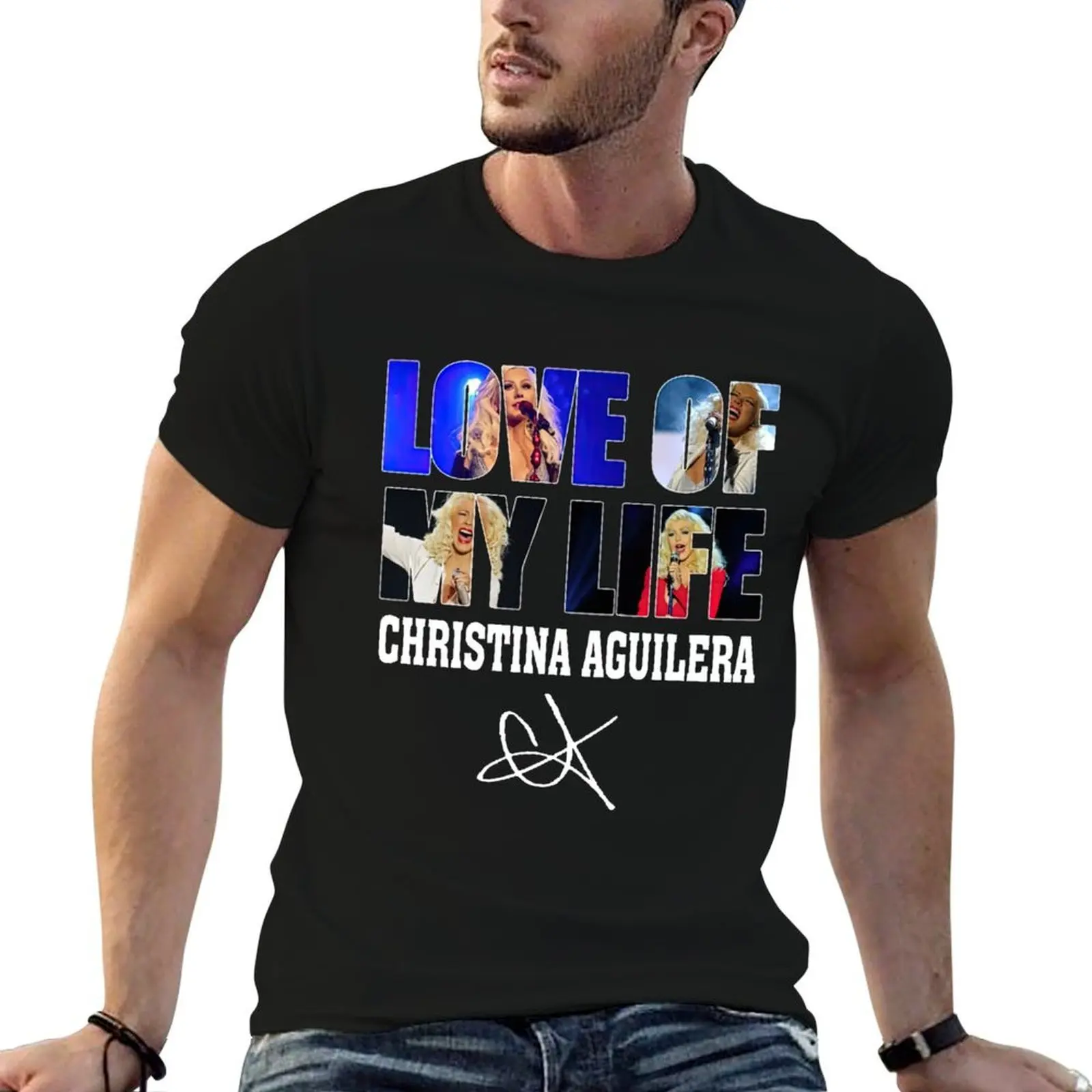 

shirt casual shirt CHRISTINA - LIFE t funny t t AGUILERA cotton quality LOVE man man MY T-Shirt high shirts man OF