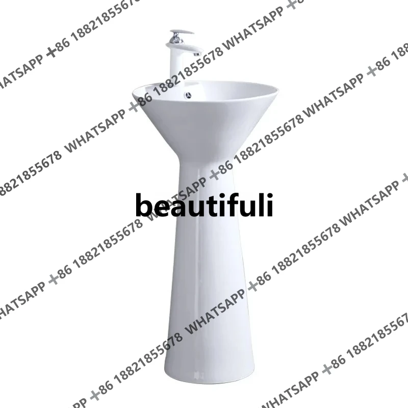 

Single hole ceramic integrated column washbasin