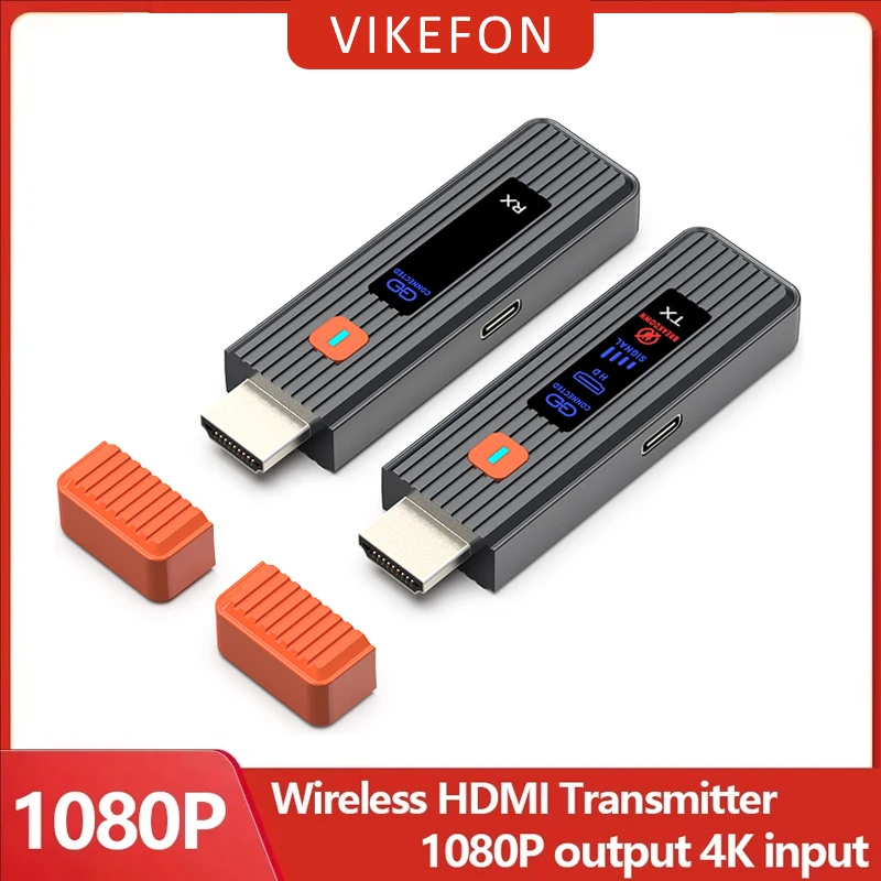 Wireless Video Transmitter & Receiver, LED Screen 8TX TO 1RX 4K Decode Input 1080P@60Hz Low Latency Plug & Play For Home Theater