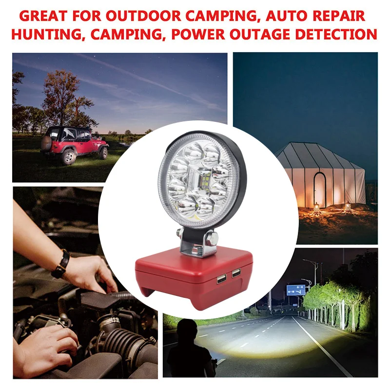 Imagem -05 - Polegada Carro Conduziu Luzes de Trabalho Lanternas Tocha Spotlight Usb Power Bank para Milwaukee 18v M18 para Dewalt 20v 60v Li-ion Bateria 3
