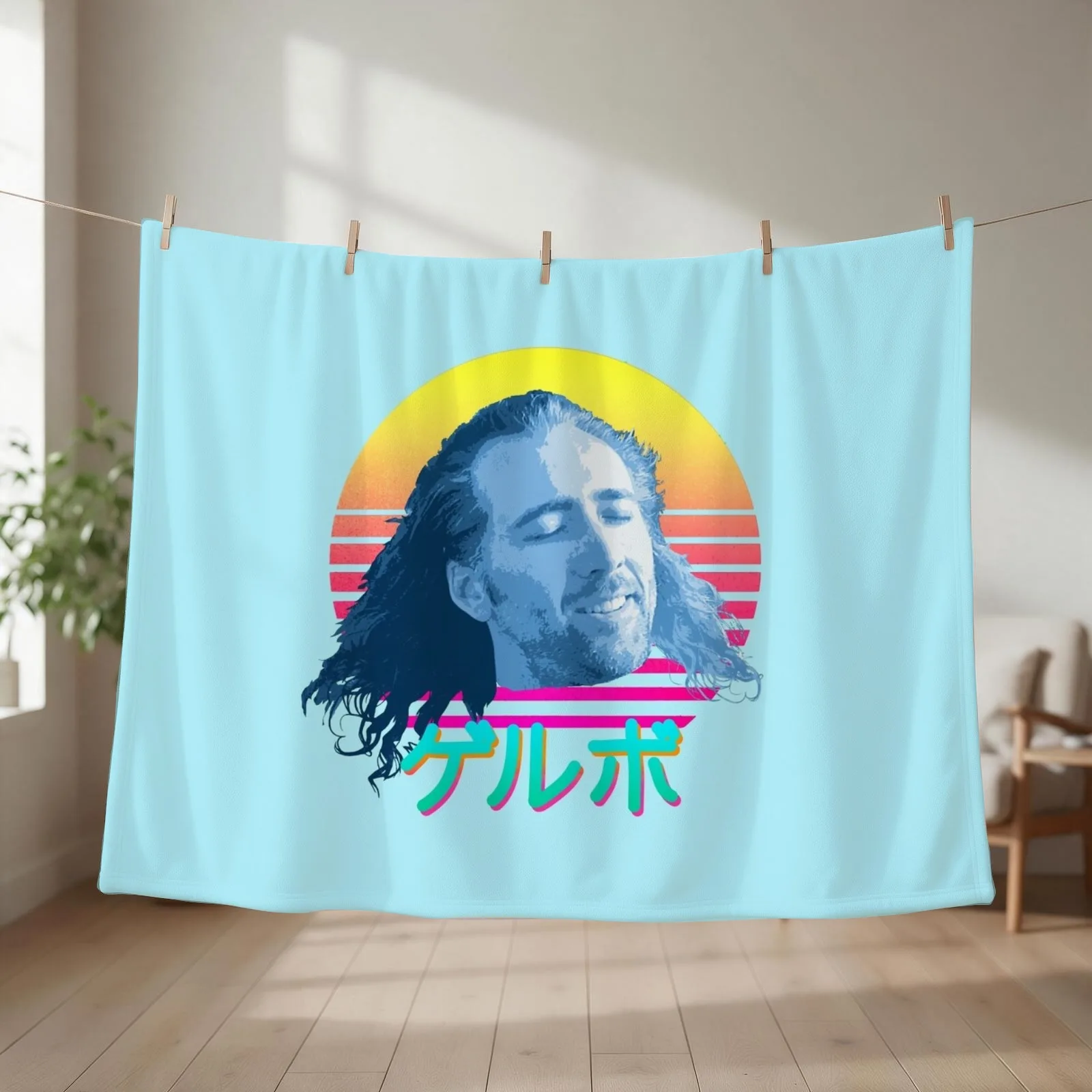 Nicolas Cage ゲルボ! Throw Blanket Multi-Purpose for sofa Beautifuls Baby Blankets