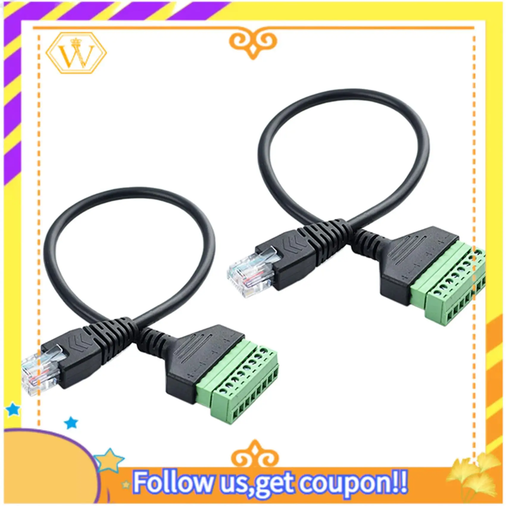 A01K-2X RJ45 Parafuso Terminal Conector Cabo RJ45 Macho Para 8 Pinos Cabo de Extensão Para Cat5/6/7 Ethernet