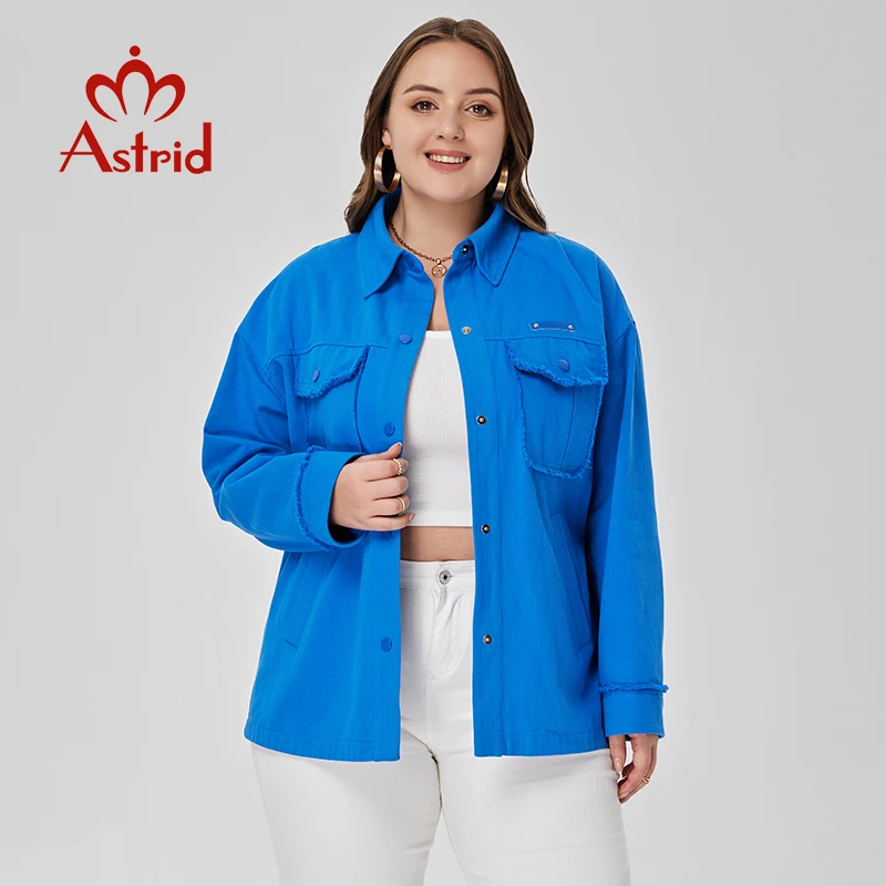 Astrid Women\'s shirt and blouses fashion Casual Coat Women Clothes Plus Size Spring 2023 New In Outerwear Cowboy Jacket female