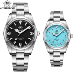 ADDIESDIVE Luxus Automatische Mechanische Uhren Leuchtende 100m Tauch Wasserdichte Uhr NH35 38MM Saphirglas Stahl Paar Uhren