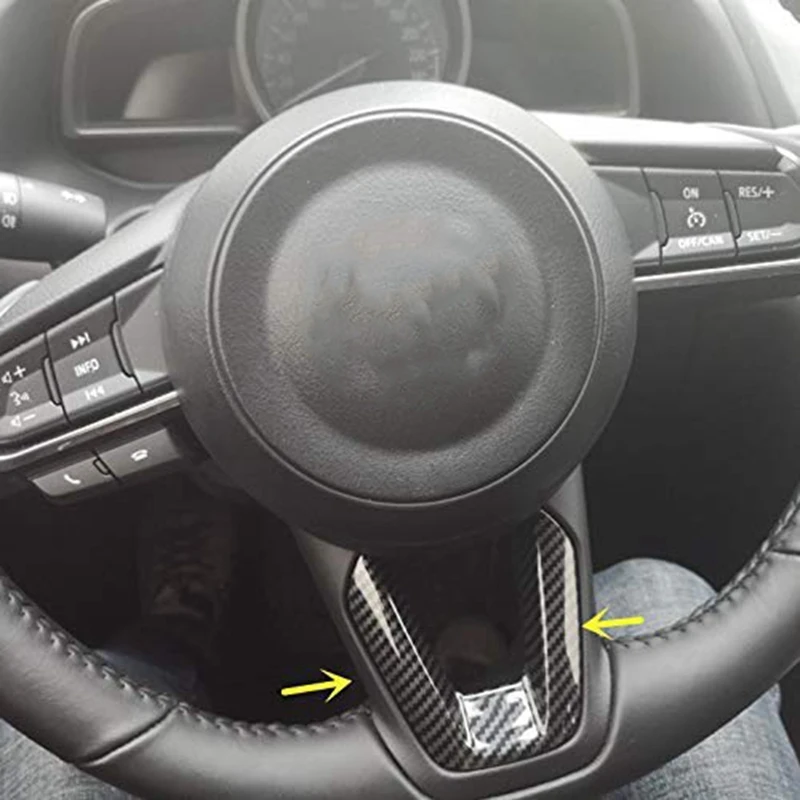 Rivestimento interno del volante con stampa in fibra di carbonio per Mazda 3 6 CX-5 e rivestimento del pomello del cambio