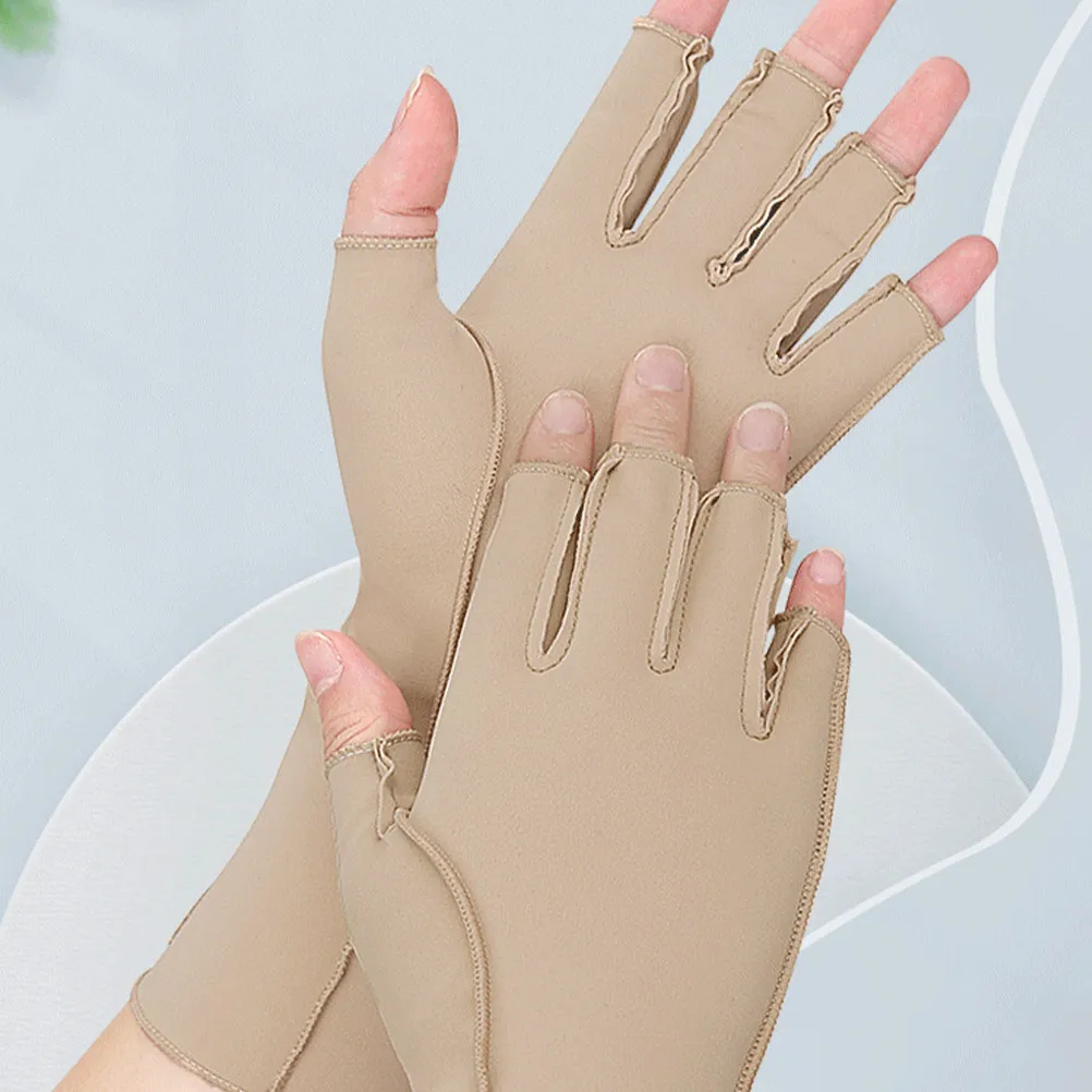 

1Pair Sports Compression Gloves Fingerless Half Finger Protective Wrist Support Workout Gloves for Running Fitness Cycling