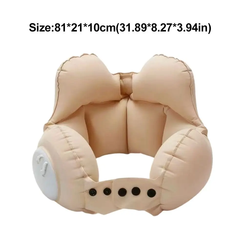 NEW Adjustable Inflatable Neck Pillow Foldable Ergonomic U Shaped Pillow Soft Relieve Neck Pressure Airplane Neck Pillow Travel