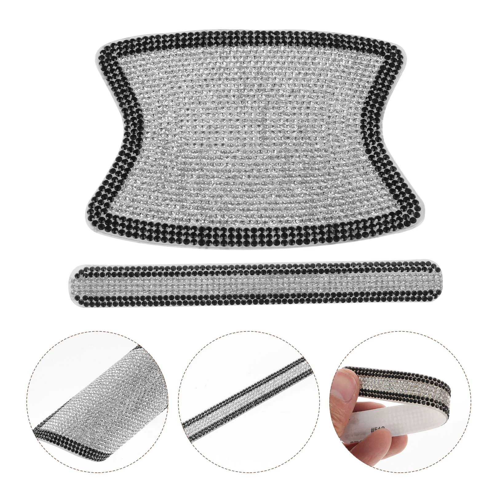 

Anti-scratch Eight Piece Set Car Handle Sticker Accessories Stickers Rhinestones Supply