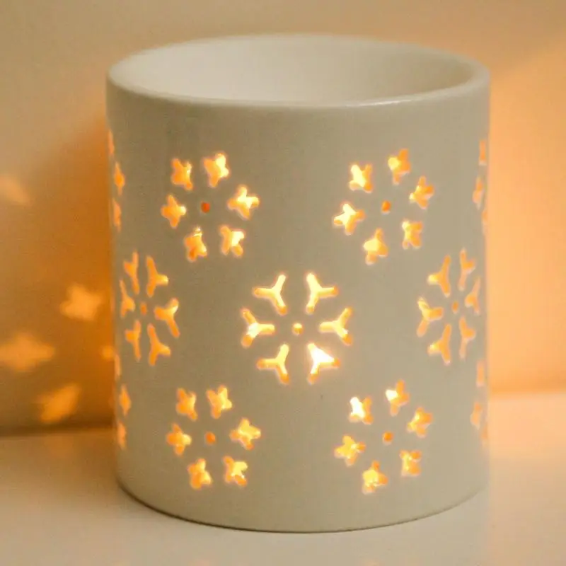 Essential Oil Burners Wax Melt Burners Fragrances Wax Warmer,Ceramic Tealight Holder Scented Diffuser Home Decors B03E