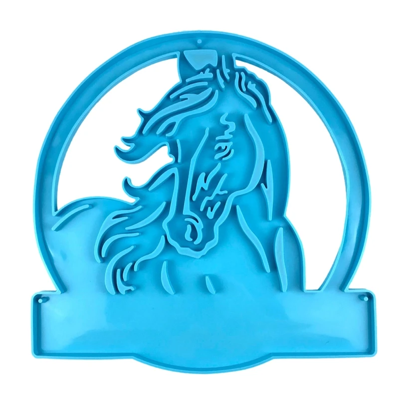 Lovely Horse Cattle Animal for Head Silicone Mold for DIY Pendant Mold Farm Decor Epoxy Resin Casting Door Doorplat