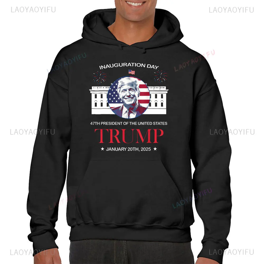 I Well Be Home for Christmas Man Hoody Inaugurate Day 47th Persident of The United States Trump January 20th 2025 Man Sweatshirt