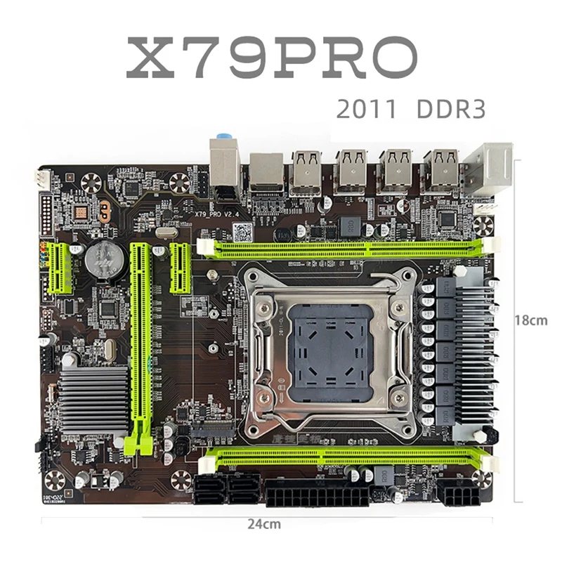 

X79 Pro Motherboard LGA 2011DDR3 with Support Xeon E5 V1 V2 E5-2650V2 2680 2640 2670 Processor-A09I
