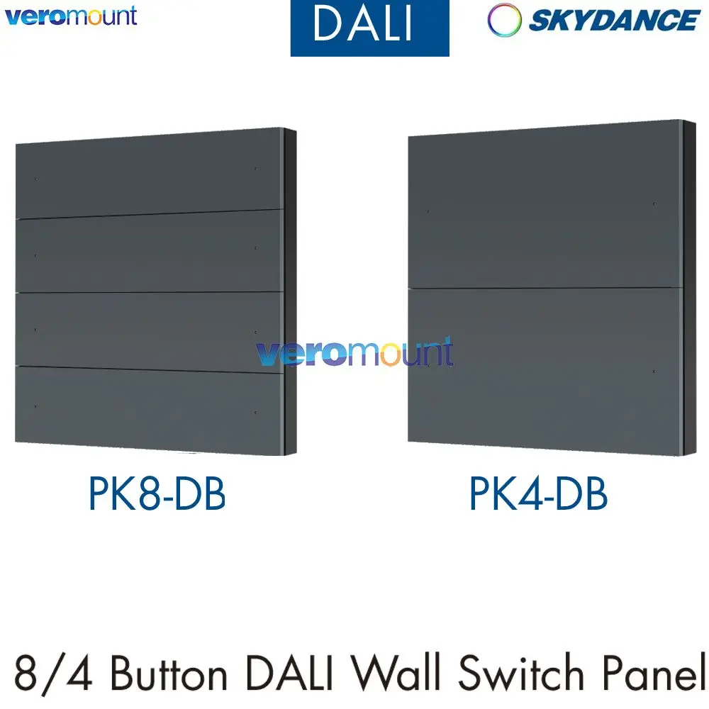 Skydance DALI bus power supply 8 Button DALI Wall Swith Panel PK8-DB 4 Button DALI Wall Swith Panel PK4-DB DALI-2 Input Device