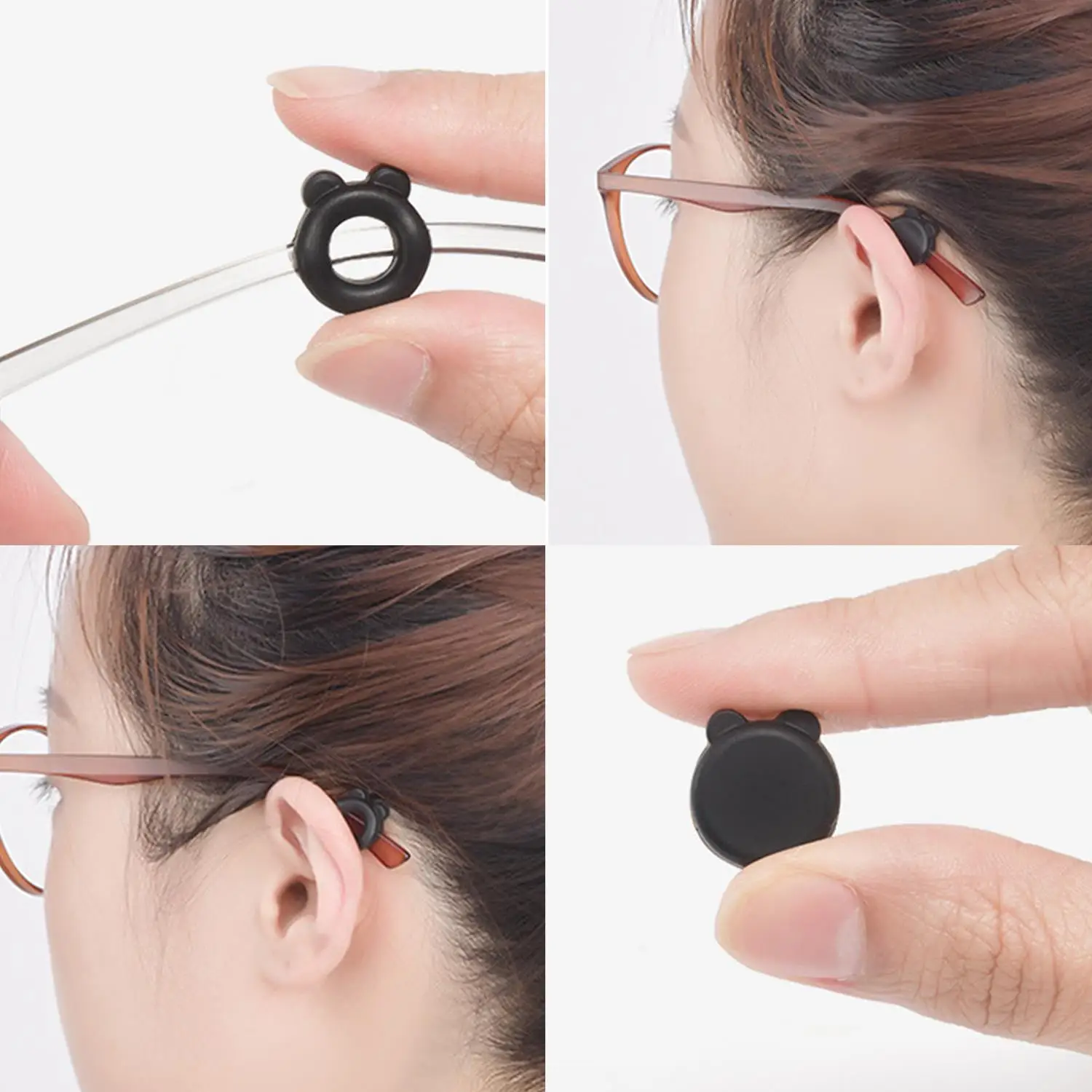 Silicone Anti-slip Ear Hook For Glasses Elastic Grip Temple Tip Stoppers Holder Eyeglasses Eyewear Retainer Holders 안경 귀고무 view 3