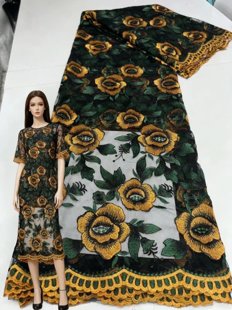 

Африканская французская мягкая сетчатая кружевная ткань 2025, высокое качество, вышивка, нигерийский тюль, кружевная ткань для женщин, свадебные платья, шитье