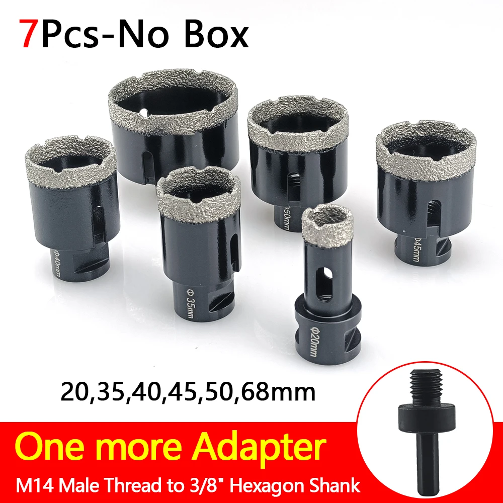 6 Pcs M14 Gewinde Diamant Trockenen Bohrer Vakuum Gelötete Bohren Core Bits Set Porzellan Fliesen Kronen Granit Marmor Loch sah Werkzeuge