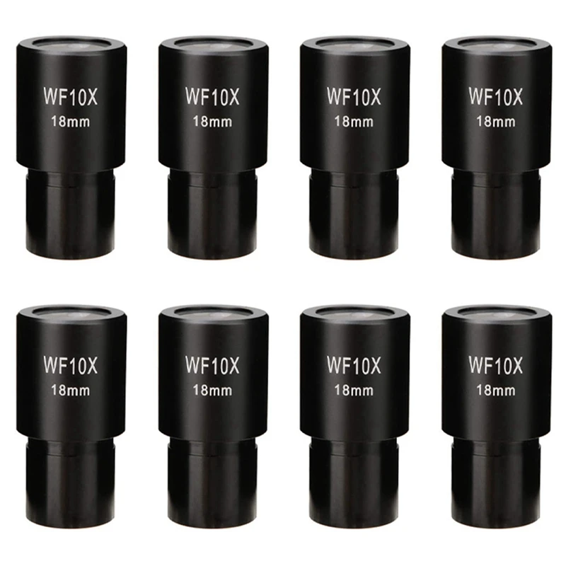 

8 Pcs 10X Microscope Eyepiece Wide Angle Optical Lenses Adapter Field 18Mm Professional Ocular Lens Standard