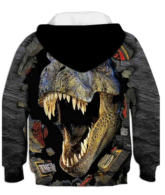 Men's and Women's Jurassic Park 3d Printed Dinosaur Hoodie Sweatshirt Fashion Casual Oversized Hooded Sweatshirt