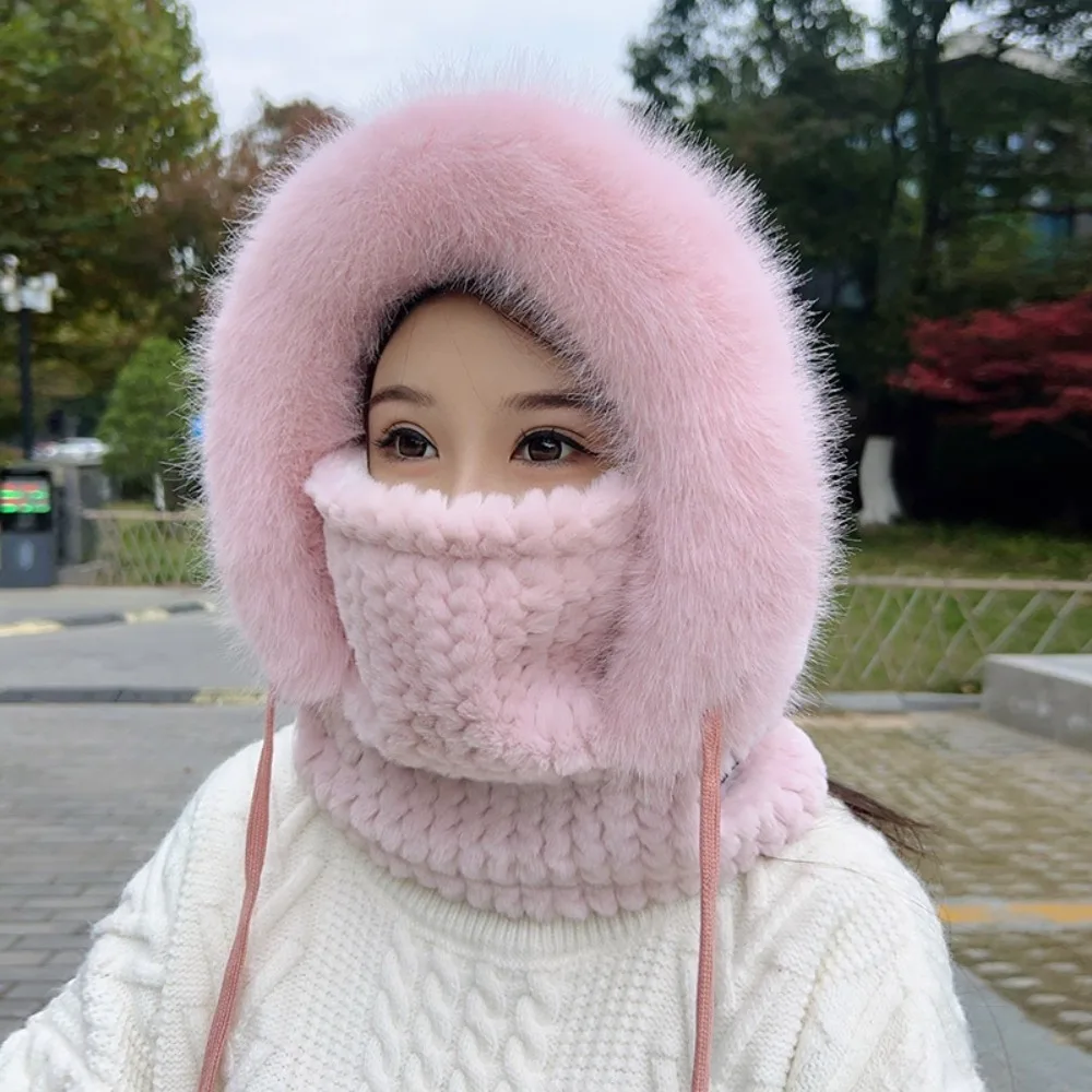 

New Warm Warm Hat 4-in-1 Plush Beanies Cap Pullover Cap Autumn Winter