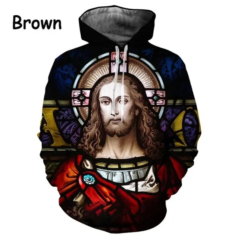 New Men And Women Fashion Long Sleeve 3D Printed Hoodies Christian Cross Jesus Graphic Hoodie Sweatshirts Pop Culture Tops Hoody