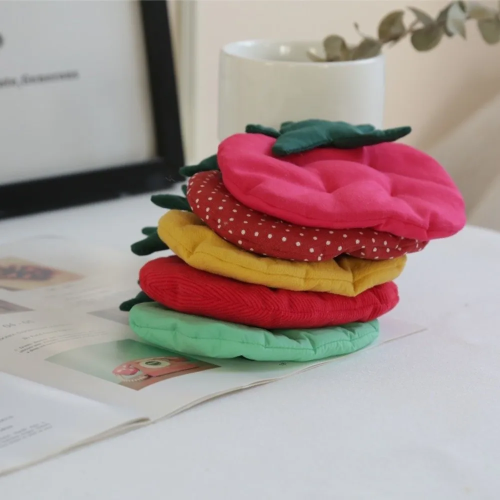 Washable Thick Tomato Shaped Coaster Anti-Scalding Kawaii Insulation Pad Decorative Non-Slip Tea Cup Mat Table Decoration 2
