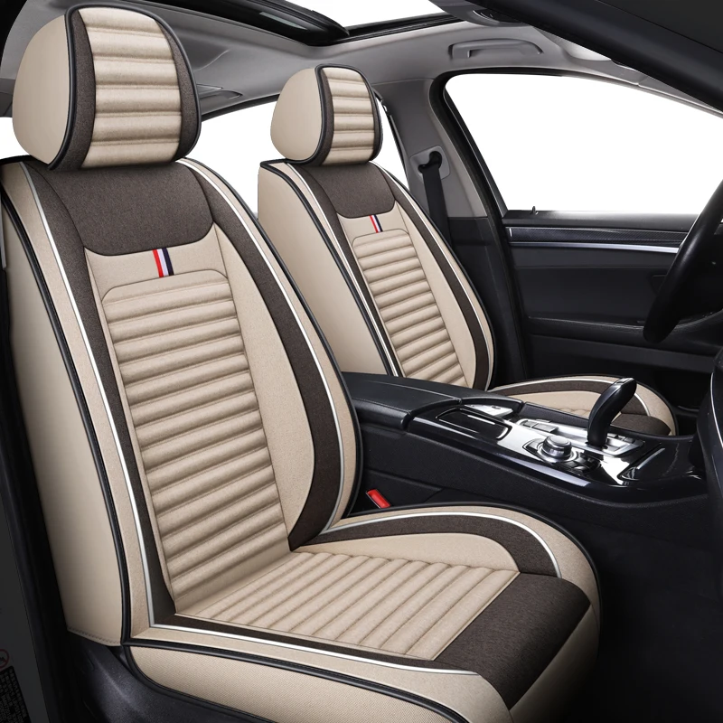 

Universal Luxury Car Seat Covers - Premium Linen Fabric for Mercedes Tesla Toyota Honda Kia (Wellfit Design)​