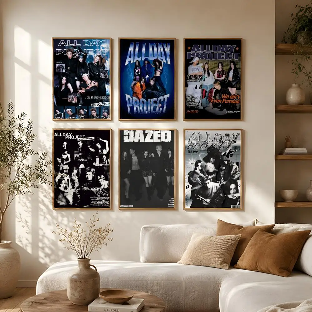 Idol Group Allday Project Poster Self Adhesive Bar Wall Decal Waterproof Vinyl Sticker Modern Art Wall Poster Cafe Home Decor