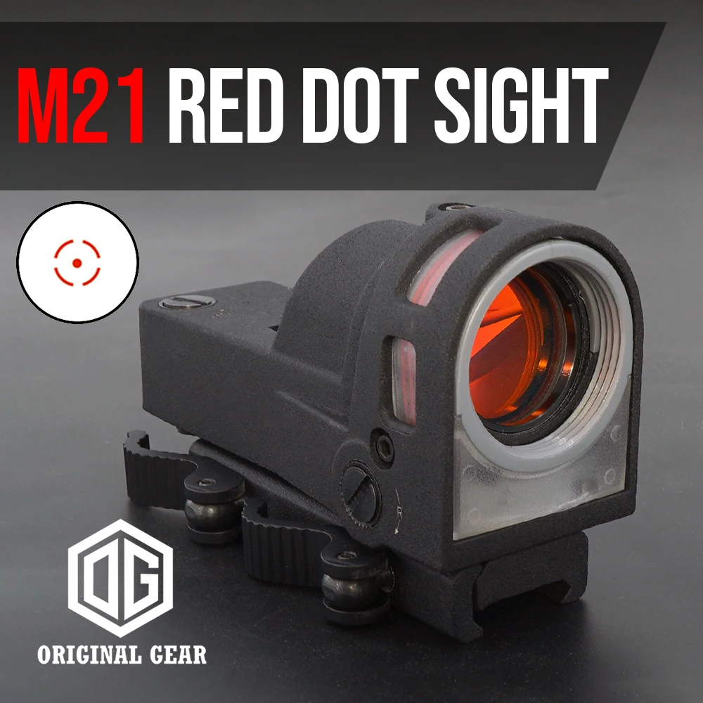 Day and Night Self Illuminated M21 1X Fiber Optics Red Dot Sight Reflex Sight with QD Mount and Killflash For Airsoft Hunting