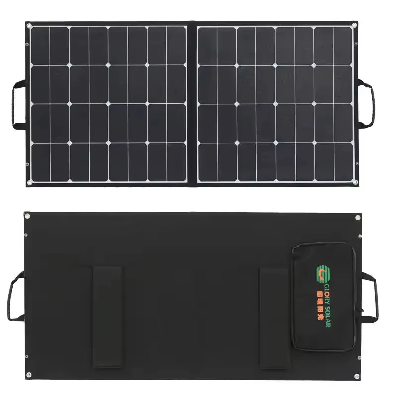 For Glory Solar 100W 18V Foldable Solar Panel Blanket ETFE Solar Panel  For 12V Battery Jackery Rockpals Power Stations