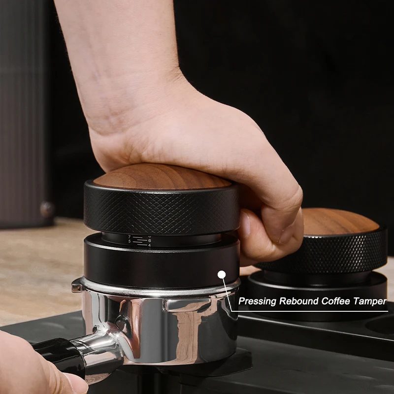 سدادة قهوة اسبريسو ذاتية التسوية وموزع قهوة الجاذبية غطاء جوز من الفولاذ المقاوم للصدأ 51 مم 53 مم 58.35 مم #4