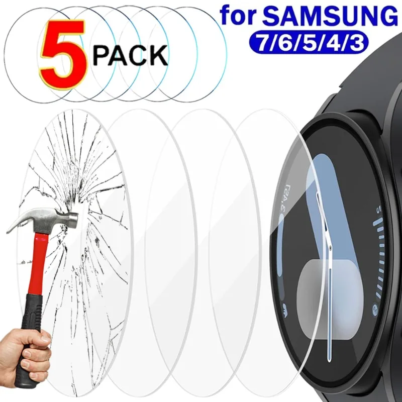 Película de vidro temperado para samsung galaxy watch smartwatch, protetores de tela clássicos hd para samsung galaxy watch 3 4 5 6 7 40/44mm