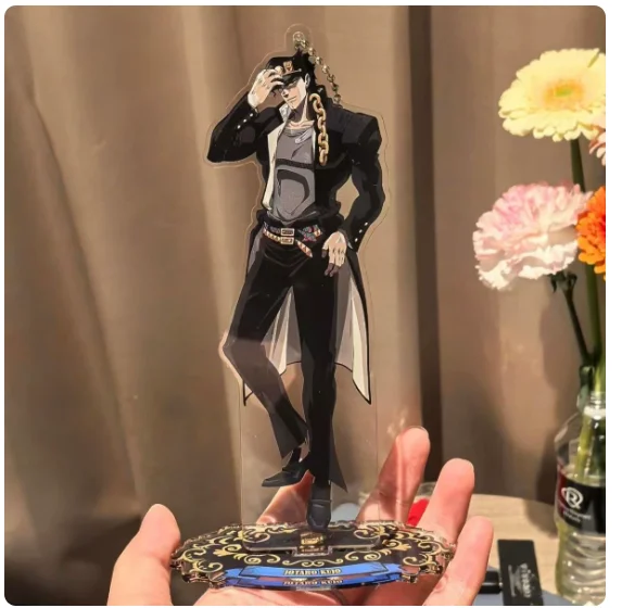 Anime JoJo's Bizarre Adventure Kujō Jōtarō Acrylic Stand Figure Model Plate Cosplay Collection Desktop Decor Gifts QMYP