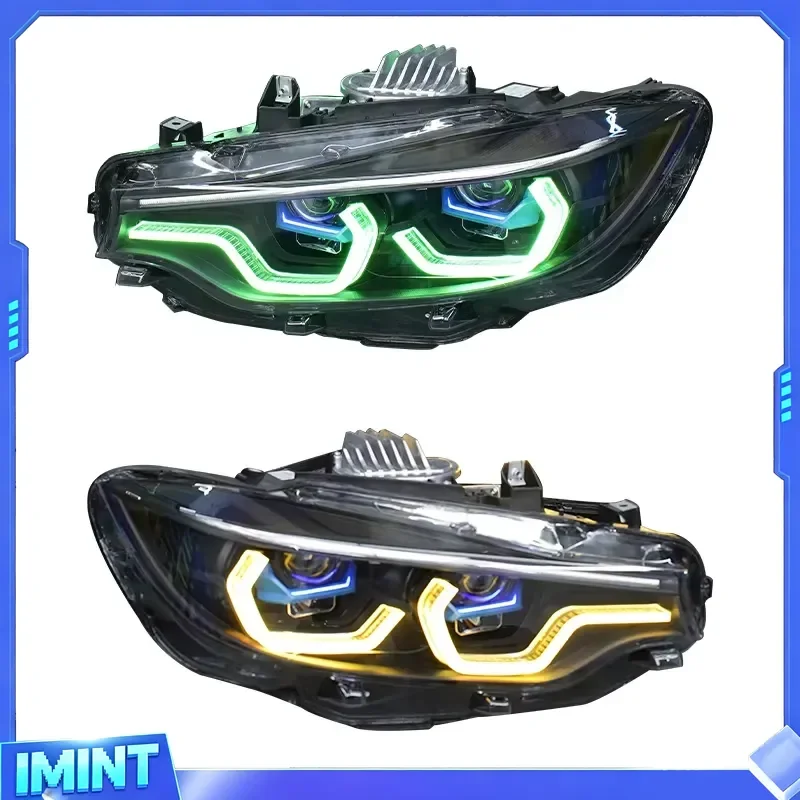 YU GUANG for 4 Series F33 F32 F80 F82 Headlight 2013 2020 LCI Front Lamp Upgrade LED Head Light Dual Color DRL Headlamps