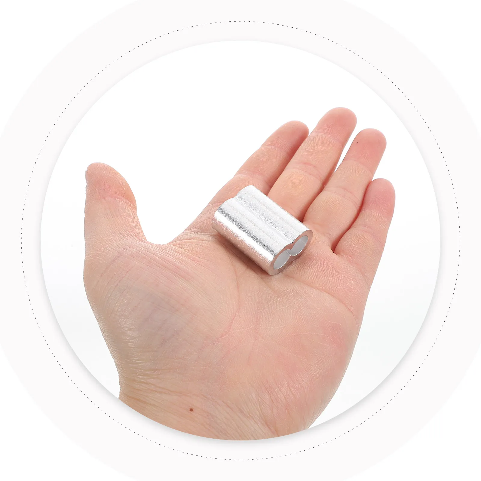 50Pcs Aluminum Crimping Loop Sleeves for Wire Rope Termination Design Wear-Resistant Lightweight Rigging Lifting Cable