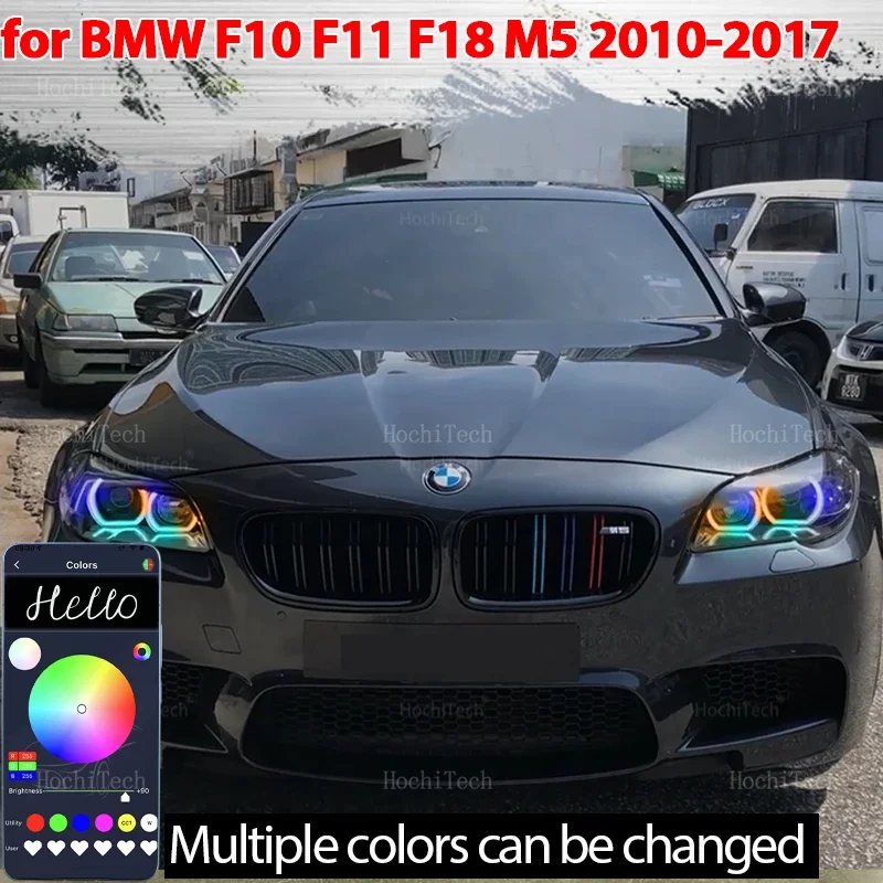 

RGB Dynamic Revolving Angel Eyes LED APP control Sequential Flowing Multicolor Car Rings for BMW 5 series F10 F11 F18 2010-2017