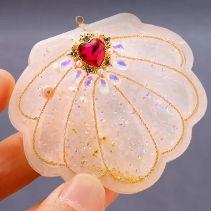 DIY Seashell Ornament Quicksand Shaker Crystal Epoxy Resin Mold DIY Keychain Pendant Jewelry Silicone Crafting Mould