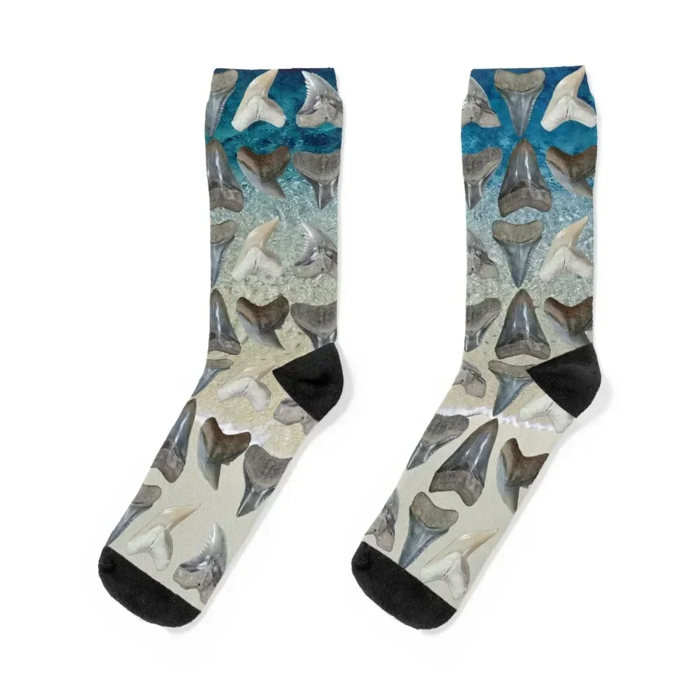 Shark Teeth Collection Tiger Great White Bull Mako Socks sports stockings Novelties sheer set Men's Socks Women's