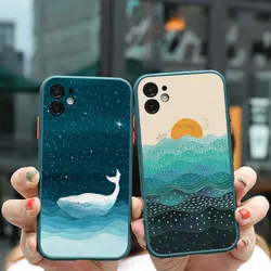 Whale Fish Wave Sea Phone Case for iphone X XR XS 17 15 13 14 12 11 Pro Max 14 16 Lighthouse for iphone 15 Plus Shockproof Cover