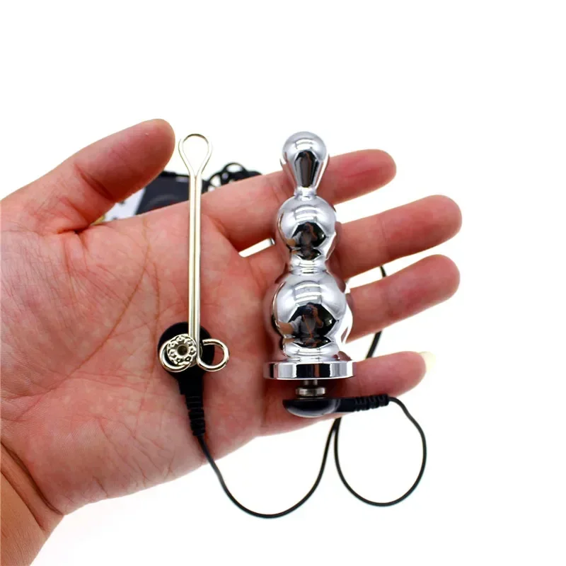 Electro Shock Beads Anal Plug masaje de pulso juguetes sexuales multifunción para hombre mujer productos sexuales Butt Plug masaje de próstata