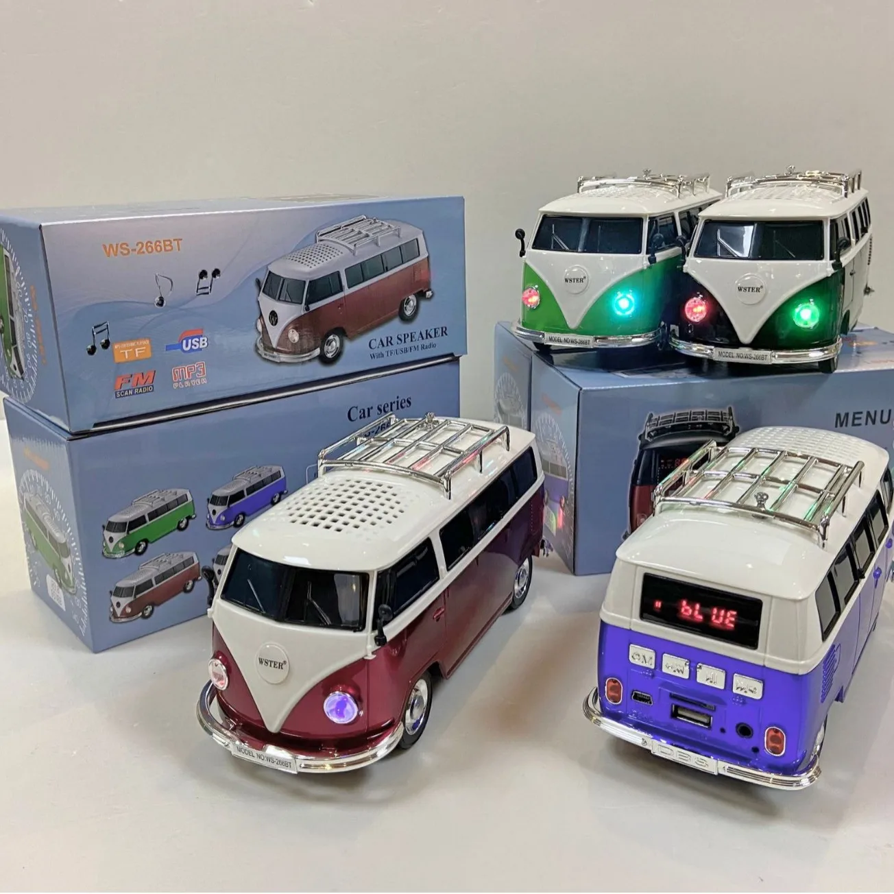 Portable School Speaker with TF Card Insertion Perfect Holiday Gift for Child Home Decoration Bus Shape Loudspeak