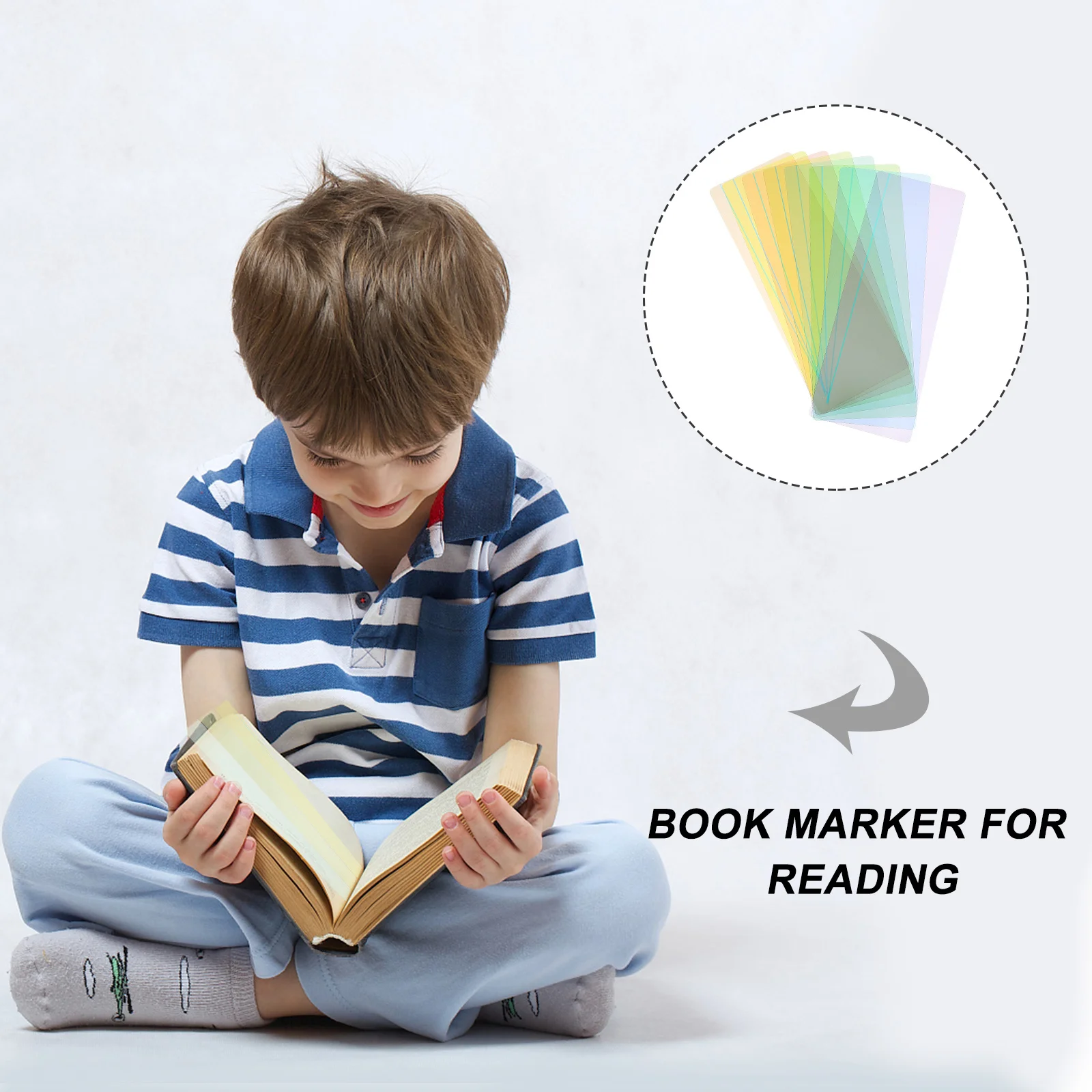 8개입 독서 스트립 가이드 하이라이트 추적 자 책갈피 페이지 마커 어린이 및 성인용 컬러 틴트 라인 PVC