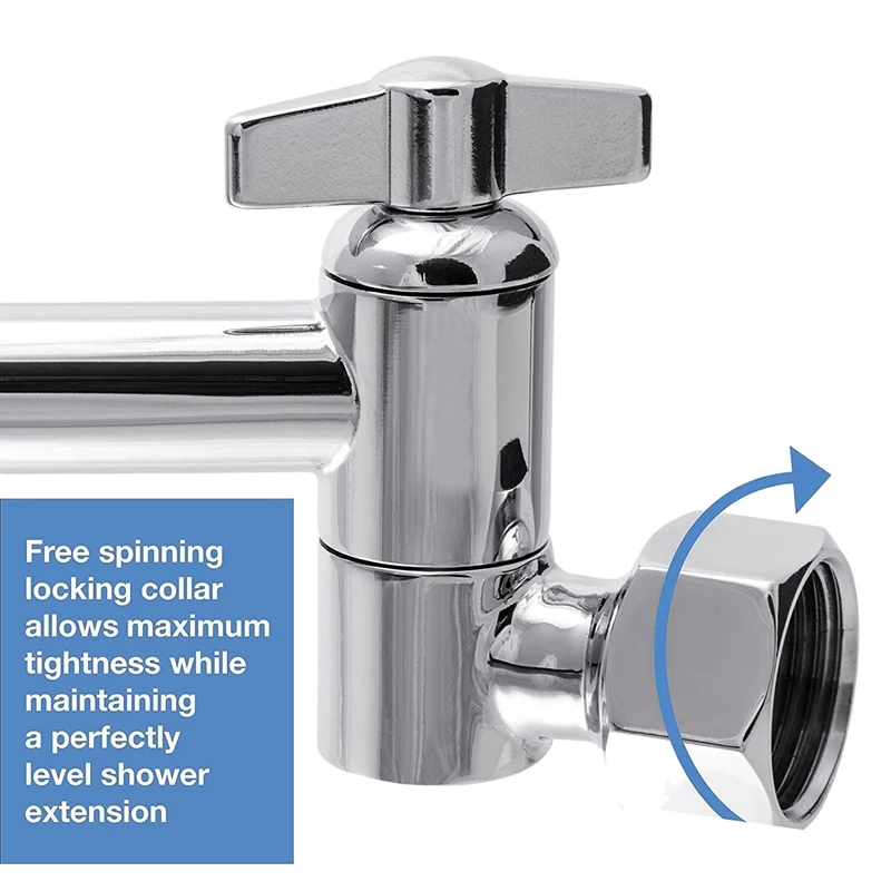 Adjustable Shower Arm Extension By, Brass Shower Head Extension Arm with High Polished Chrome 11+ Inch-A51M